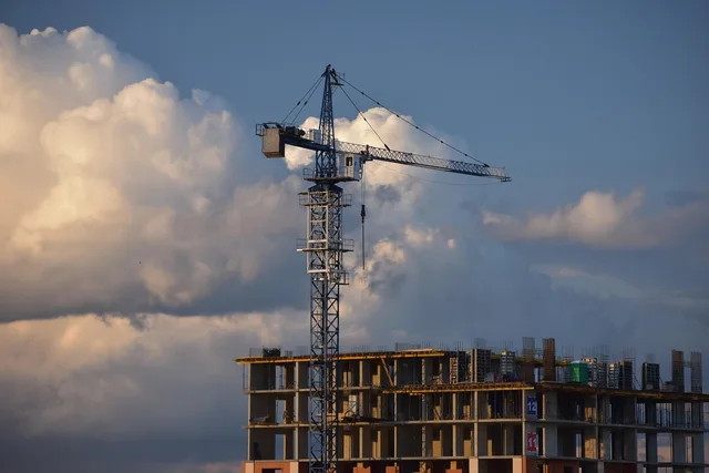 construction, building, nature, housing, architecture, real estate, house, of ownership, residential, mortgage, sky, build, lodging, city, tap, technique, clouds, russia, novosibirsk. Atlanta vs Los Angeles notaries in film and real estate